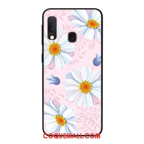 Étui Samsung Galaxy A20e Fluide Doux Délavé En Daim Protection, Coque Samsung Galaxy A20e Blanc Étoile