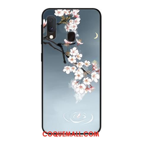 Étui Samsung Galaxy A20e Fluide Doux Délavé En Daim Protection, Coque Samsung Galaxy A20e Blanc Étoile