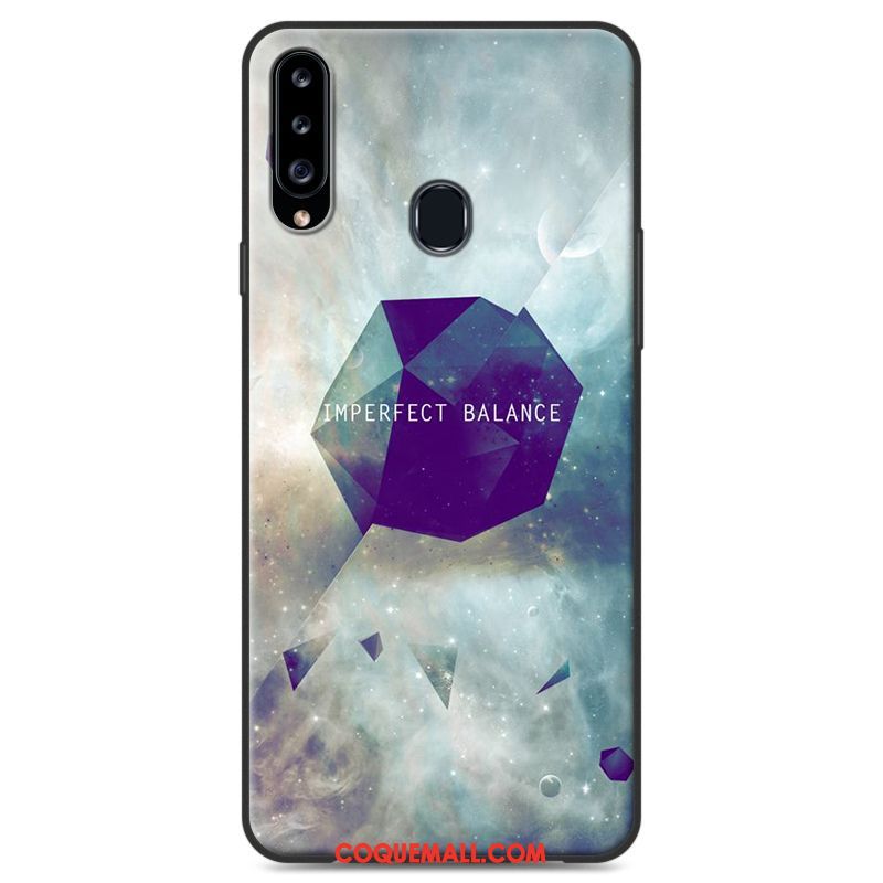 Étui Samsung Galaxy A20s Bleu Protection Tout Compris, Coque Samsung Galaxy A20s Fluide Doux Étoile