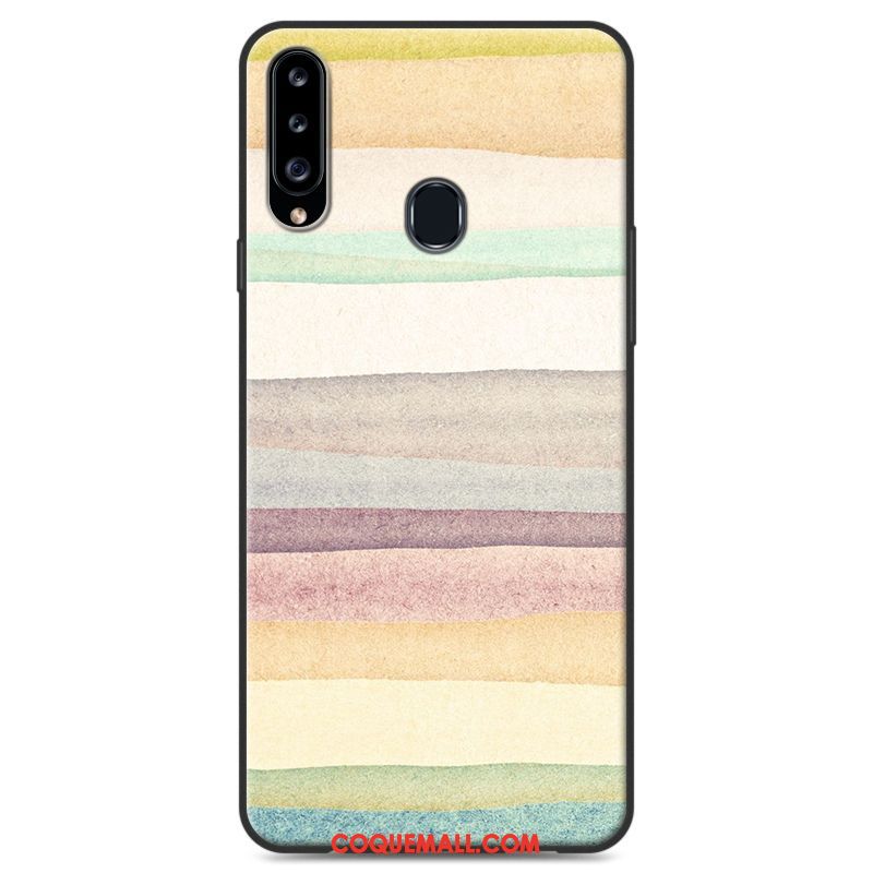 Étui Samsung Galaxy A20s Bleu Protection Tout Compris, Coque Samsung Galaxy A20s Fluide Doux Étoile