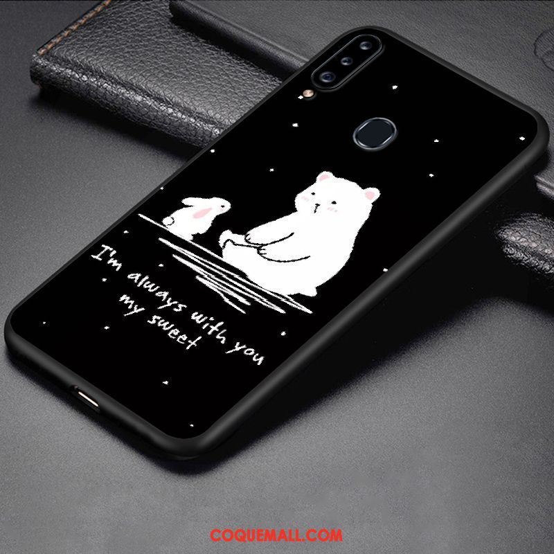 Étui Samsung Galaxy A20s Dessin Animé Noir Téléphone Portable, Coque Samsung Galaxy A20s Étoile Protection