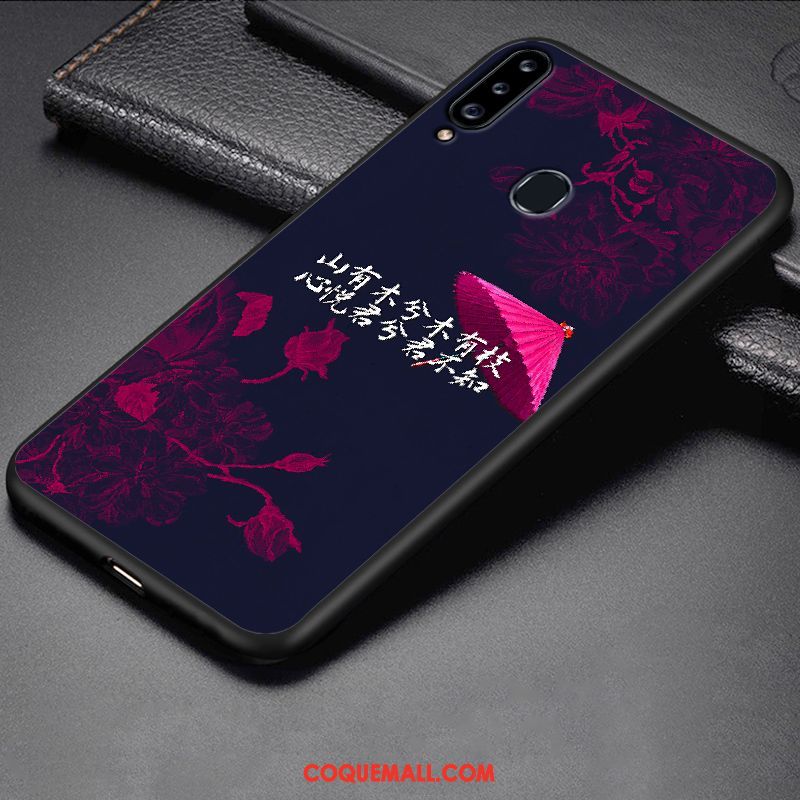 Étui Samsung Galaxy A20s Dessin Animé Noir Téléphone Portable, Coque Samsung Galaxy A20s Étoile Protection