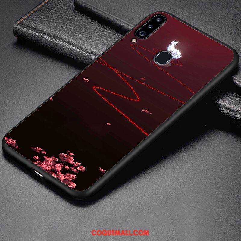 Étui Samsung Galaxy A20s Dessin Animé Noir Téléphone Portable, Coque Samsung Galaxy A20s Étoile Protection