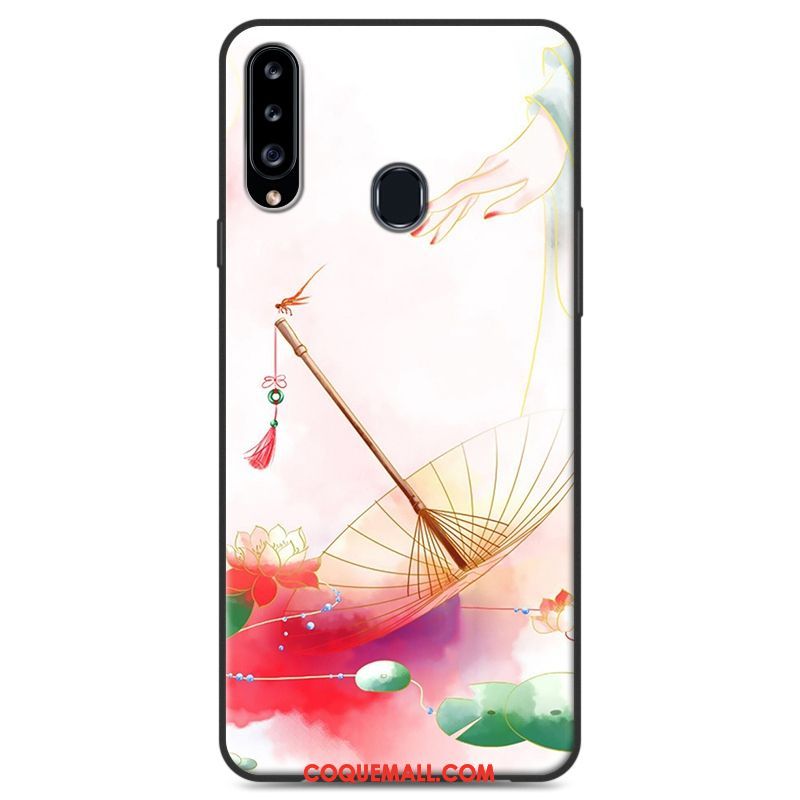 Étui Samsung Galaxy A20s Fluide Doux Blanc Téléphone Portable, Coque Samsung Galaxy A20s Étoile Silicone