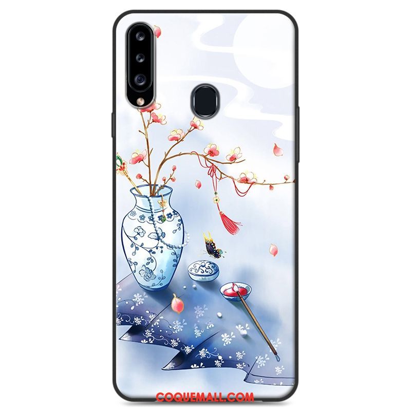 Étui Samsung Galaxy A20s Fluide Doux Blanc Téléphone Portable, Coque Samsung Galaxy A20s Étoile Silicone