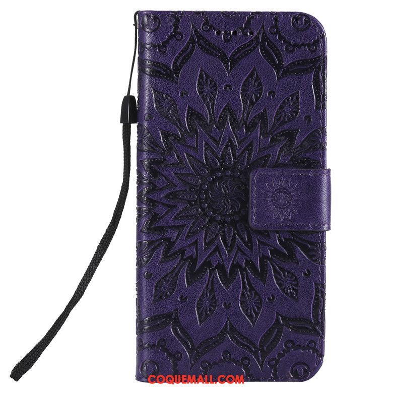 Étui Samsung Galaxy A20s Fluide Doux Violet En Cuir, Coque Samsung Galaxy A20s Tout Compris Protection