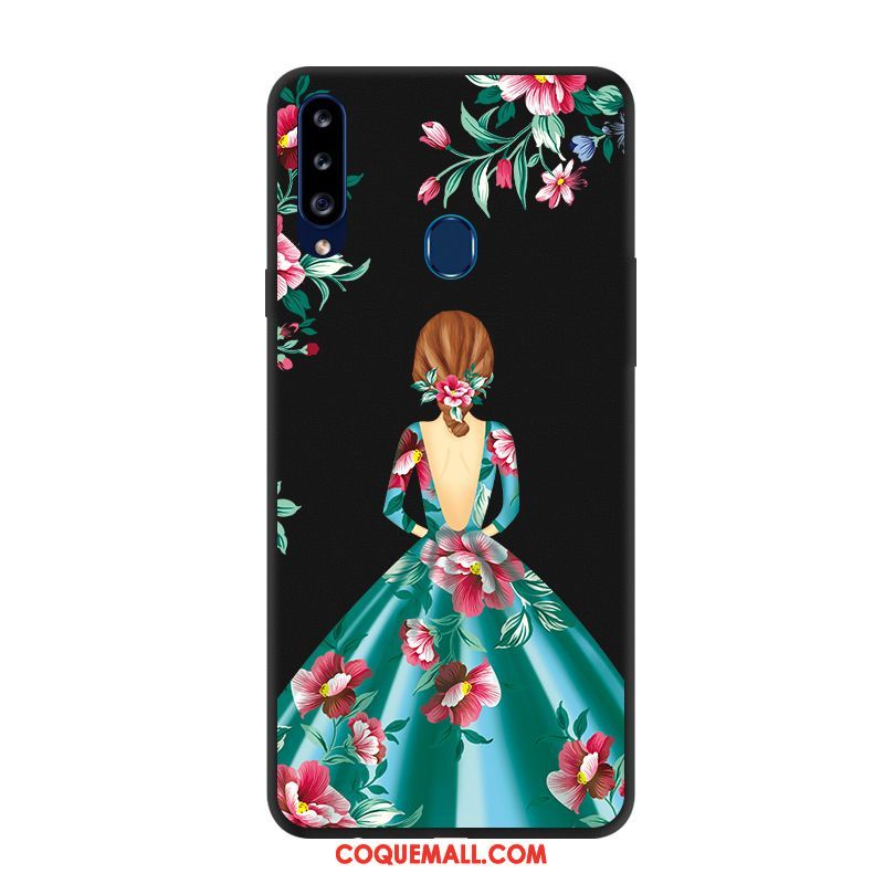 Étui Samsung Galaxy A20s Incassable Fluide Doux Simple, Coque Samsung Galaxy A20s Vert Étoile