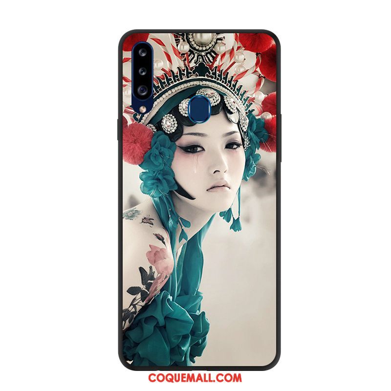 Étui Samsung Galaxy A20s Incassable Fluide Doux Simple, Coque Samsung Galaxy A20s Vert Étoile