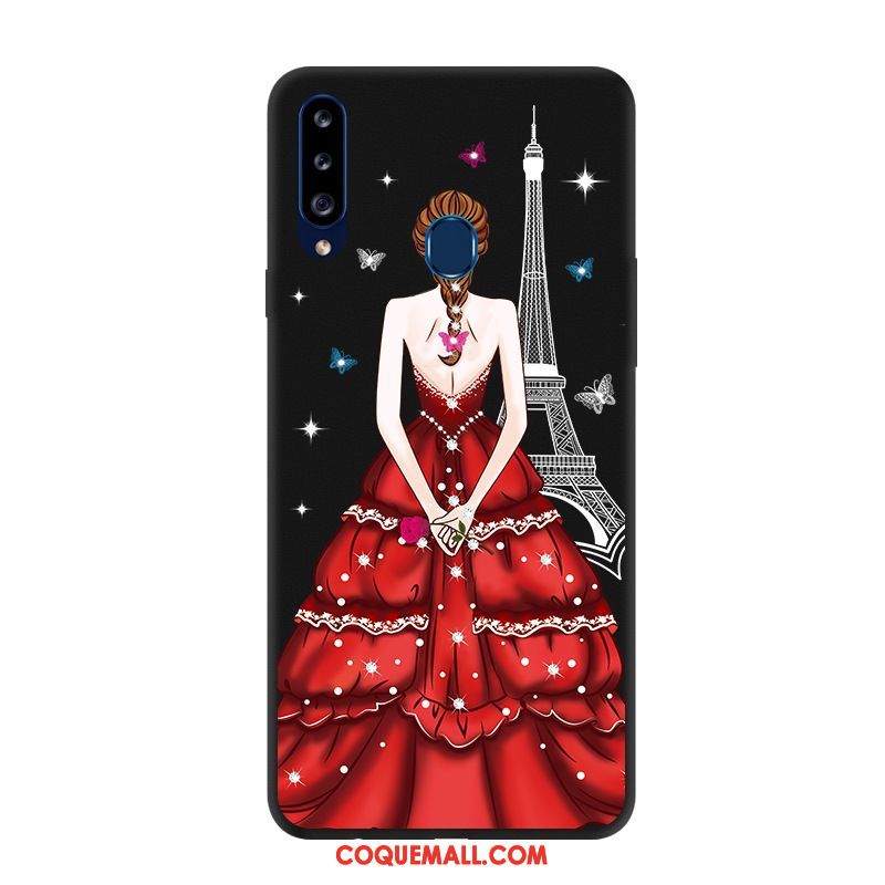 Étui Samsung Galaxy A20s Incassable Fluide Doux Simple, Coque Samsung Galaxy A20s Vert Étoile