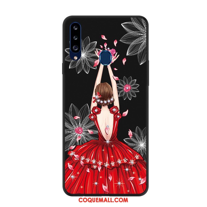 Étui Samsung Galaxy A20s Incassable Fluide Doux Simple, Coque Samsung Galaxy A20s Vert Étoile