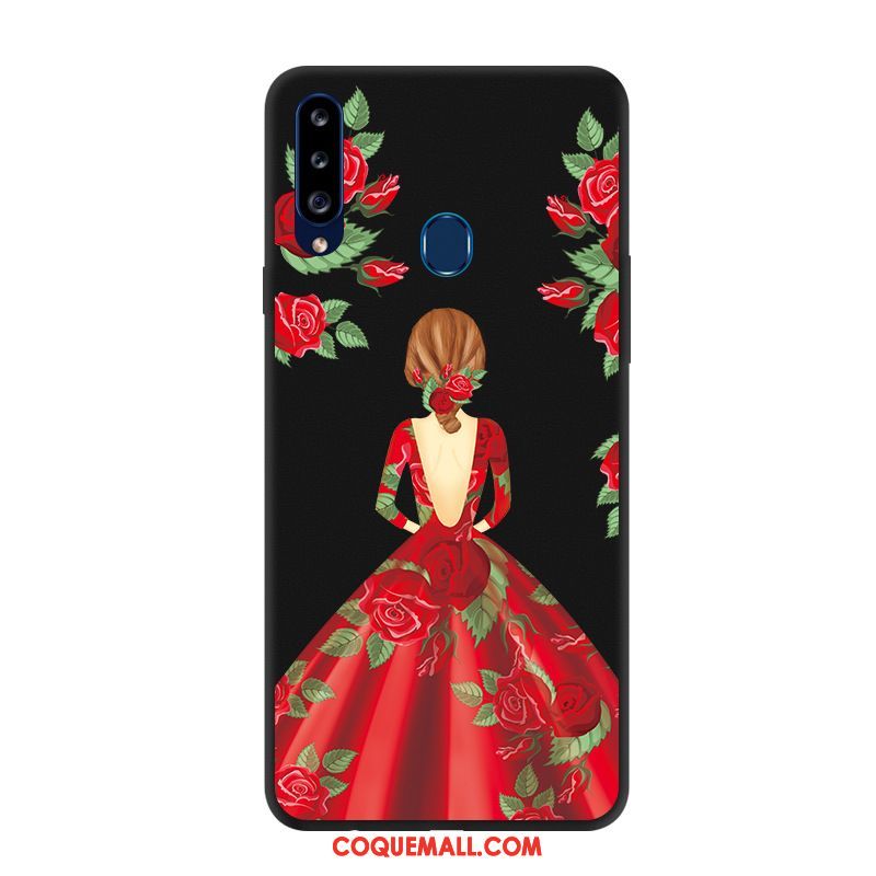 Étui Samsung Galaxy A20s Incassable Fluide Doux Simple, Coque Samsung Galaxy A20s Vert Étoile