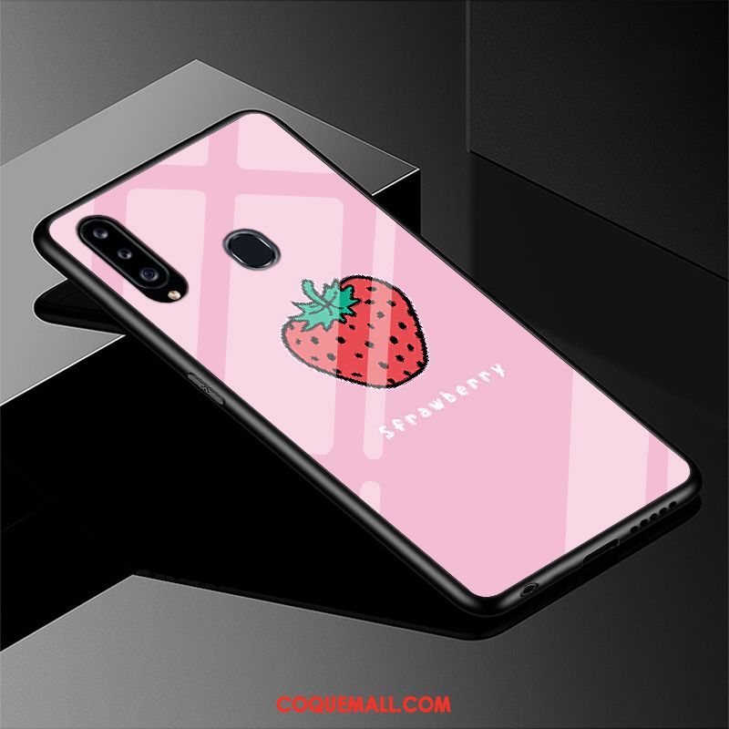 Étui Samsung Galaxy A20s Rose Silicone Incassable, Coque Samsung Galaxy A20s Téléphone Portable Charmant