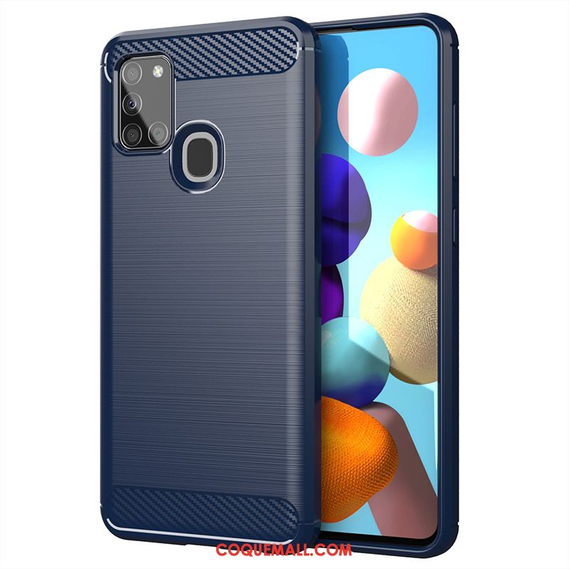 Étui Samsung Galaxy A21s Fibre Incassable Modèle Fleurie, Coque Samsung Galaxy A21s Gris Soie