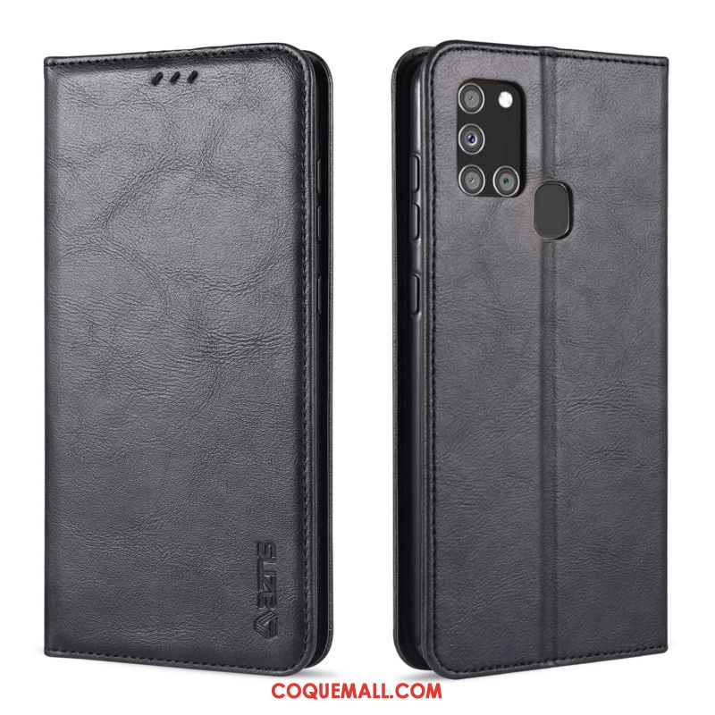 Étui Samsung Galaxy A21s Étoile Incassable Protection, Coque Samsung Galaxy A21s En Cuir Carte Braun