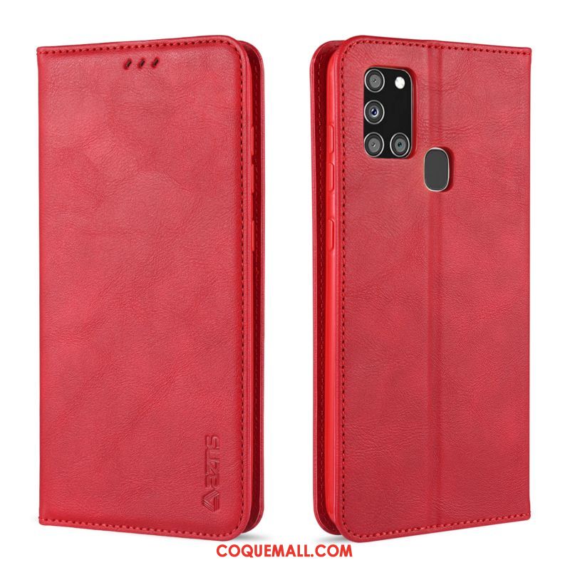 Étui Samsung Galaxy A21s Étoile Incassable Protection, Coque Samsung Galaxy A21s En Cuir Carte Braun