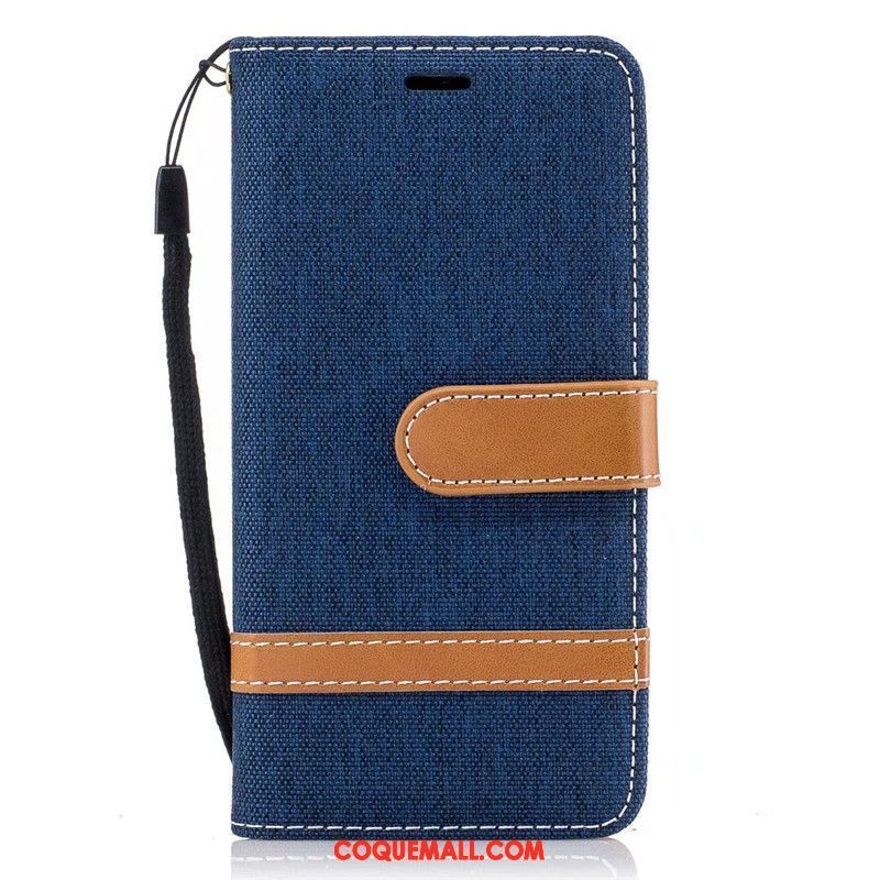 Étui Samsung Galaxy A3 2016 En Denim Clamshell Portefeuille, Coque Samsung Galaxy A3 2016 Protection Rouge