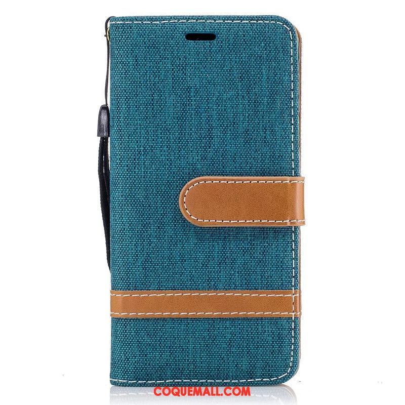 Étui Samsung Galaxy A3 2016 En Denim Clamshell Portefeuille, Coque Samsung Galaxy A3 2016 Protection Rouge