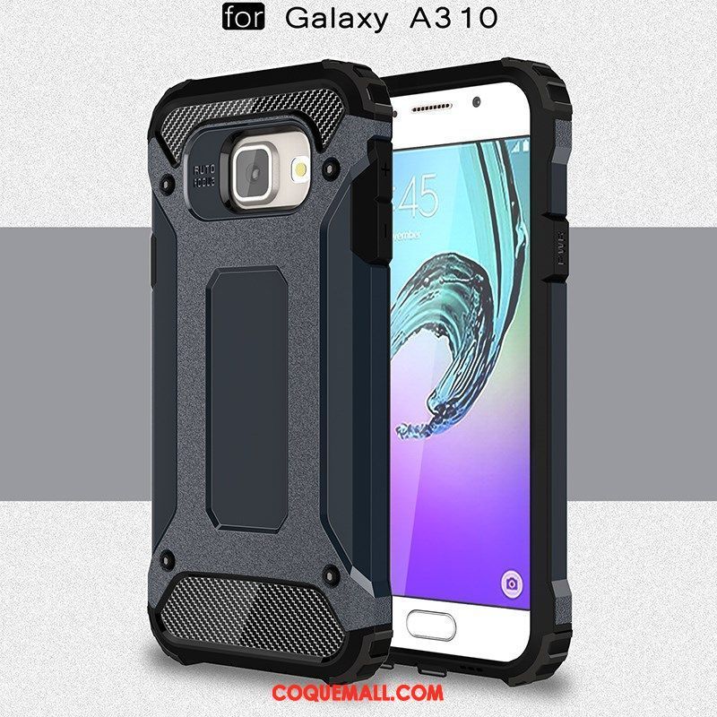 Étui Samsung Galaxy A3 2016 Téléphone Portable Difficile Bleu, Coque Samsung Galaxy A3 2016 Étoile Or