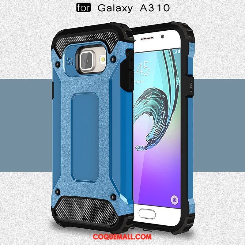 Étui Samsung Galaxy A3 2016 Téléphone Portable Difficile Bleu, Coque Samsung Galaxy A3 2016 Étoile Or