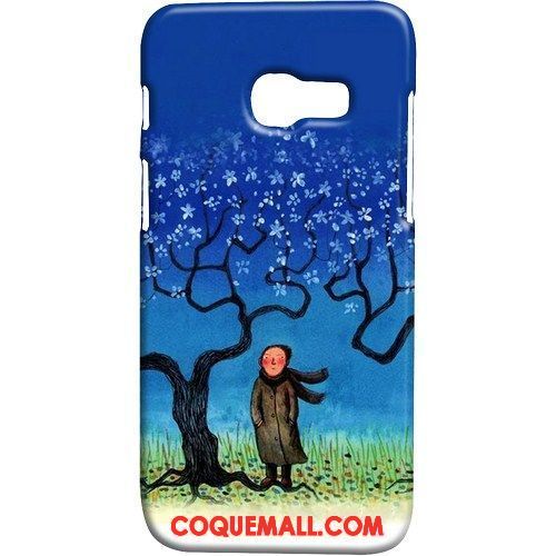 Étui Samsung Galaxy A3 2017 Bleu Protection Étoile, Coque Samsung Galaxy A3 2017 Délavé En Daim Téléphone Portable