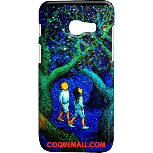 Étui Samsung Galaxy A3 2017 Bleu Protection Étoile, Coque Samsung Galaxy A3 2017 Délavé En Daim Téléphone Portable