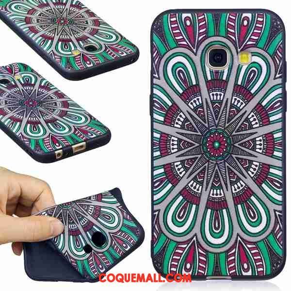 Étui Samsung Galaxy A3 2017 Bordure Peinture Rouge, Coque Samsung Galaxy A3 2017 Fluide Doux Gaufrage