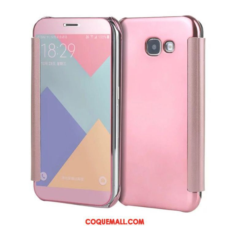 Étui Samsung Galaxy A3 2017 Dormance Miroir Bleu, Coque Samsung Galaxy A3 2017 Difficile Téléphone Portable