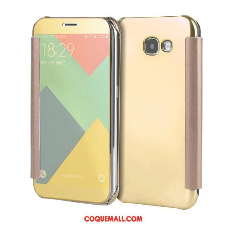 Étui Samsung Galaxy A3 2017 Dormance Miroir Bleu, Coque Samsung Galaxy A3 2017 Difficile Téléphone Portable