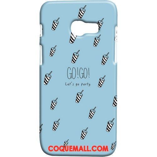 Étui Samsung Galaxy A3 2017 Délavé En Daim Bleu Frais, Coque Samsung Galaxy A3 2017 Vent Protection