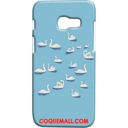 Étui Samsung Galaxy A3 2017 Délavé En Daim Bleu Frais, Coque Samsung Galaxy A3 2017 Vent Protection