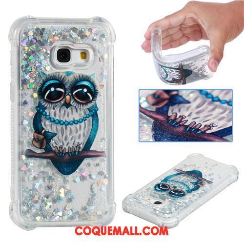 Étui Samsung Galaxy A3 2017 Quicksand Or Fluide Doux, Coque Samsung Galaxy A3 2017 Dessin Animé Étoile