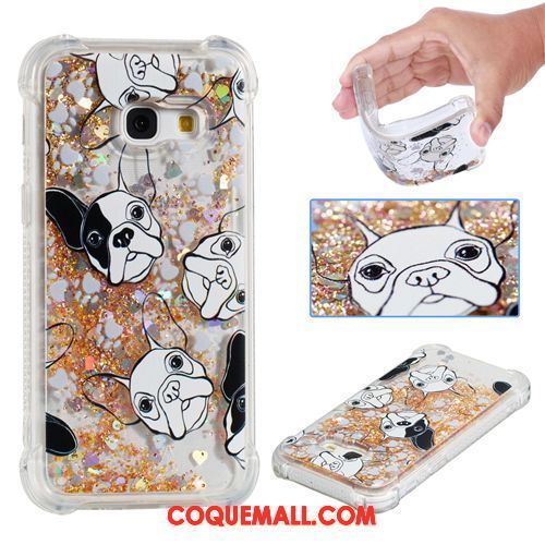 Étui Samsung Galaxy A3 2017 Quicksand Or Fluide Doux, Coque Samsung Galaxy A3 2017 Dessin Animé Étoile