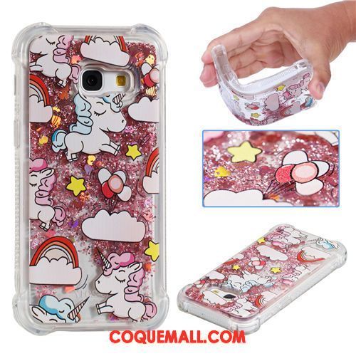 Étui Samsung Galaxy A3 2017 Quicksand Or Fluide Doux, Coque Samsung Galaxy A3 2017 Dessin Animé Étoile