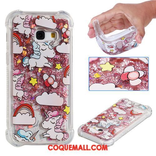 Étui Samsung Galaxy A3 2017 Quicksand Or Fluide Doux, Coque Samsung Galaxy A3 2017 Dessin Animé Étoile