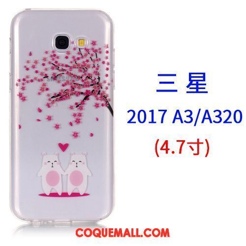 Étui Samsung Galaxy A3 2017 Tout Compris Rose Étoile, Coque Samsung Galaxy A3 2017 Téléphone Portable Dessin Animé