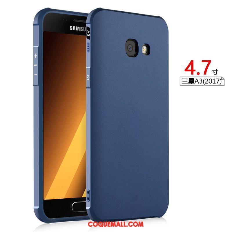 Étui Samsung Galaxy A3 2017 Étoile Téléphone Portable Fluide Doux, Coque Samsung Galaxy A3 2017 Silicone Bleu