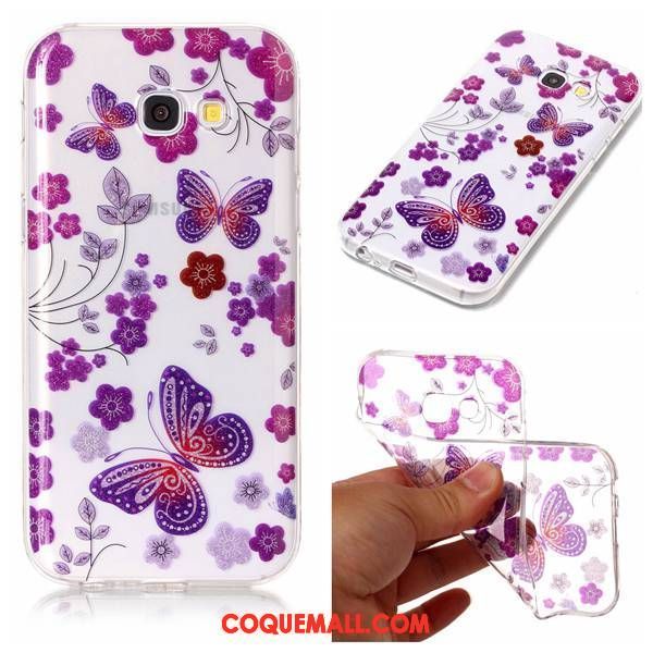 Étui Samsung Galaxy A3 2017 Étoile Téléphone Portable Protection, Coque Samsung Galaxy A3 2017 Violet Fluide Doux