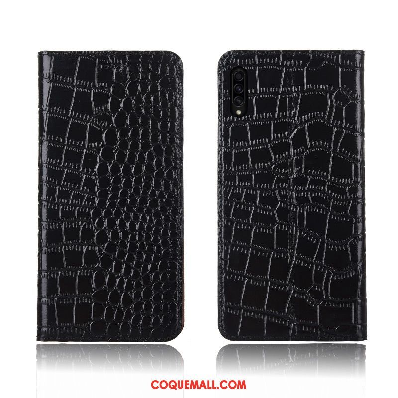 Étui Samsung Galaxy A30s Crocodile Cuir Véritable Délavé En Daim, Coque Samsung Galaxy A30s Fluide Doux Téléphone Portable Braun