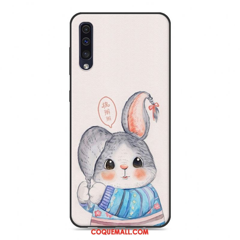 Étui Samsung Galaxy A30s Créatif Charmant Silicone, Coque Samsung Galaxy A30s Téléphone Portable Blanc