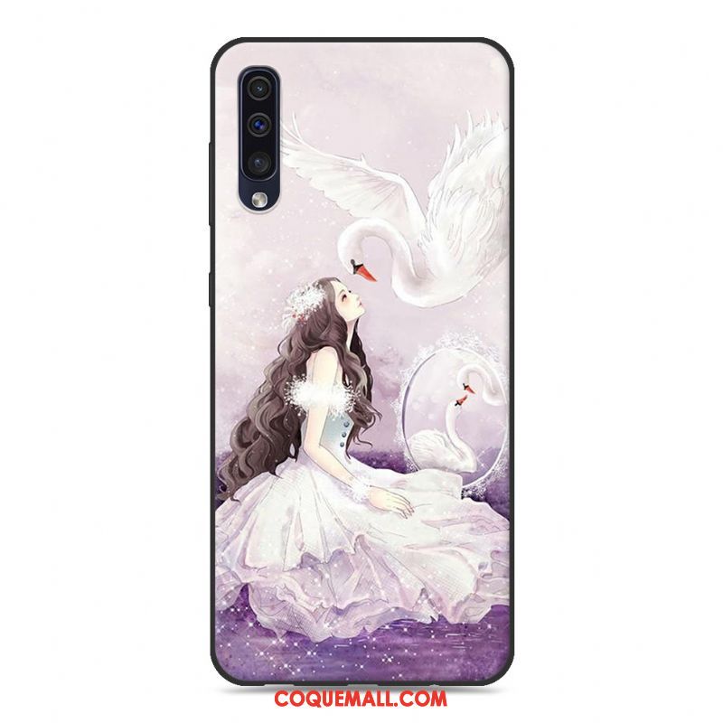 Étui Samsung Galaxy A30s Créatif Charmant Silicone, Coque Samsung Galaxy A30s Téléphone Portable Blanc