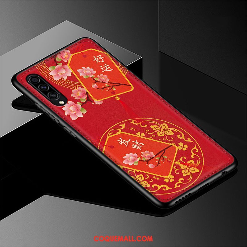 Étui Samsung Galaxy A30s Modèle Fleurie Incassable Style Chinois, Coque Samsung Galaxy A30s Cuir Gaufrage