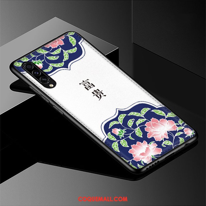 Étui Samsung Galaxy A30s Modèle Fleurie Incassable Style Chinois, Coque Samsung Galaxy A30s Cuir Gaufrage