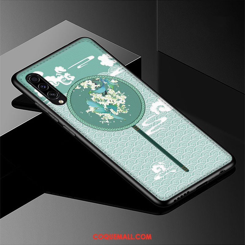 Étui Samsung Galaxy A30s Modèle Fleurie Incassable Style Chinois, Coque Samsung Galaxy A30s Cuir Gaufrage