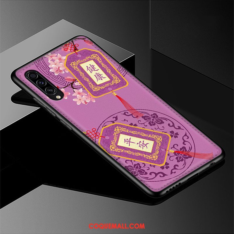 Étui Samsung Galaxy A30s Modèle Fleurie Incassable Style Chinois, Coque Samsung Galaxy A30s Cuir Gaufrage