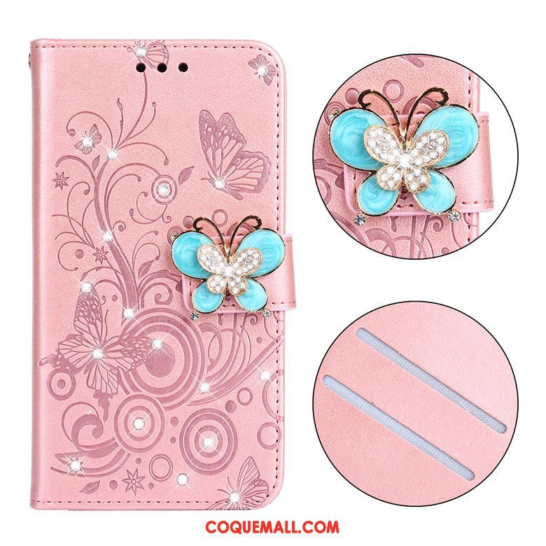 Étui Samsung Galaxy A30s Papillon Protection En Cuir, Coque Samsung Galaxy A30s Téléphone Portable Fluide Doux