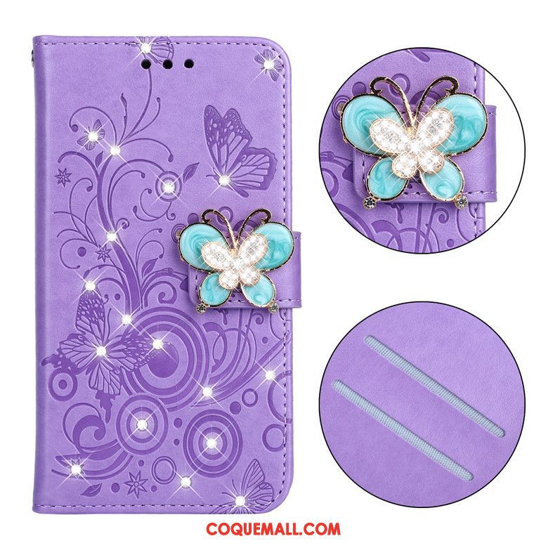 Étui Samsung Galaxy A30s Papillon Protection En Cuir, Coque Samsung Galaxy A30s Téléphone Portable Fluide Doux