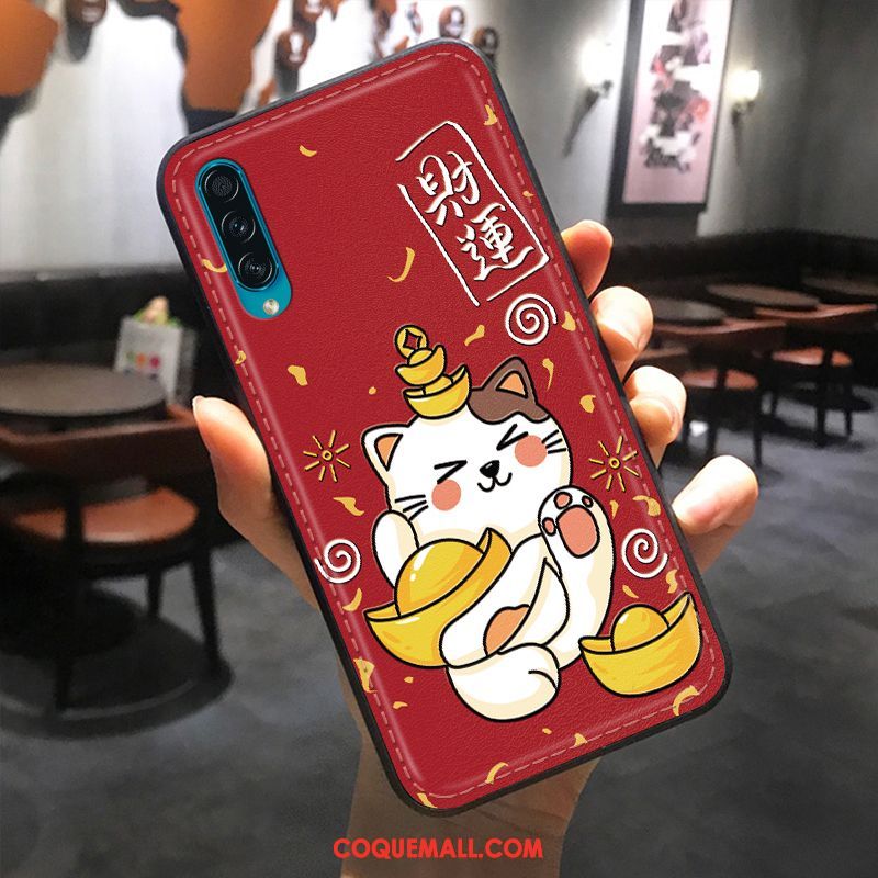 Étui Samsung Galaxy A30s Protection Chat Modèle Fleurie, Coque Samsung Galaxy A30s Rat Incassable