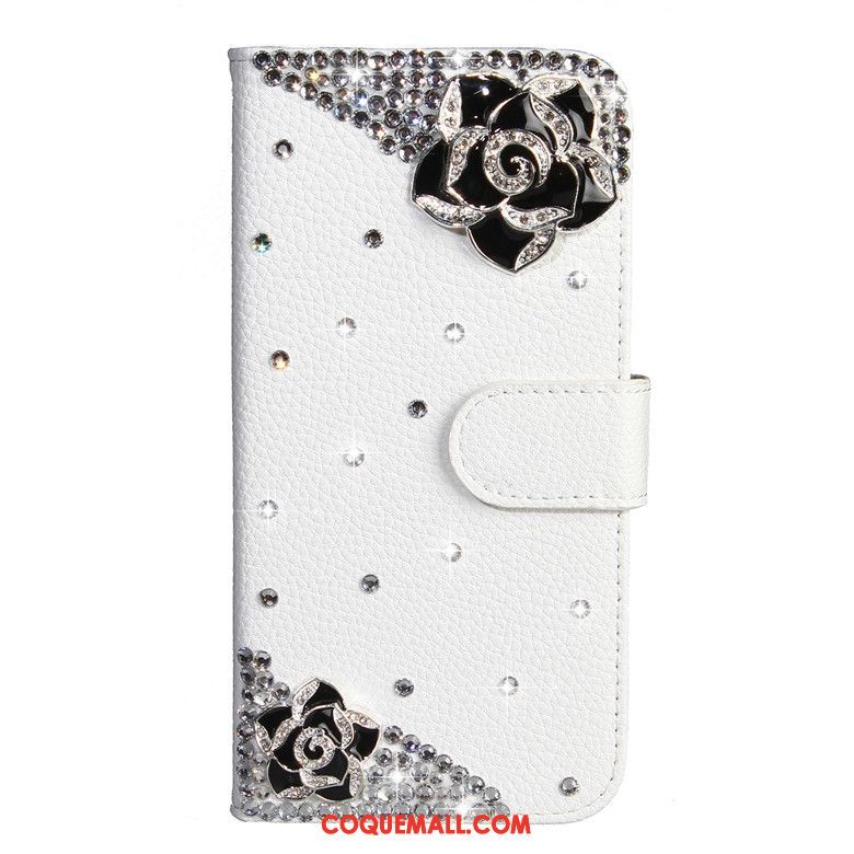 Étui Samsung Galaxy A30s Protection Étoile Blanc, Coque Samsung Galaxy A30s En Cuir Fleurs De Papillons