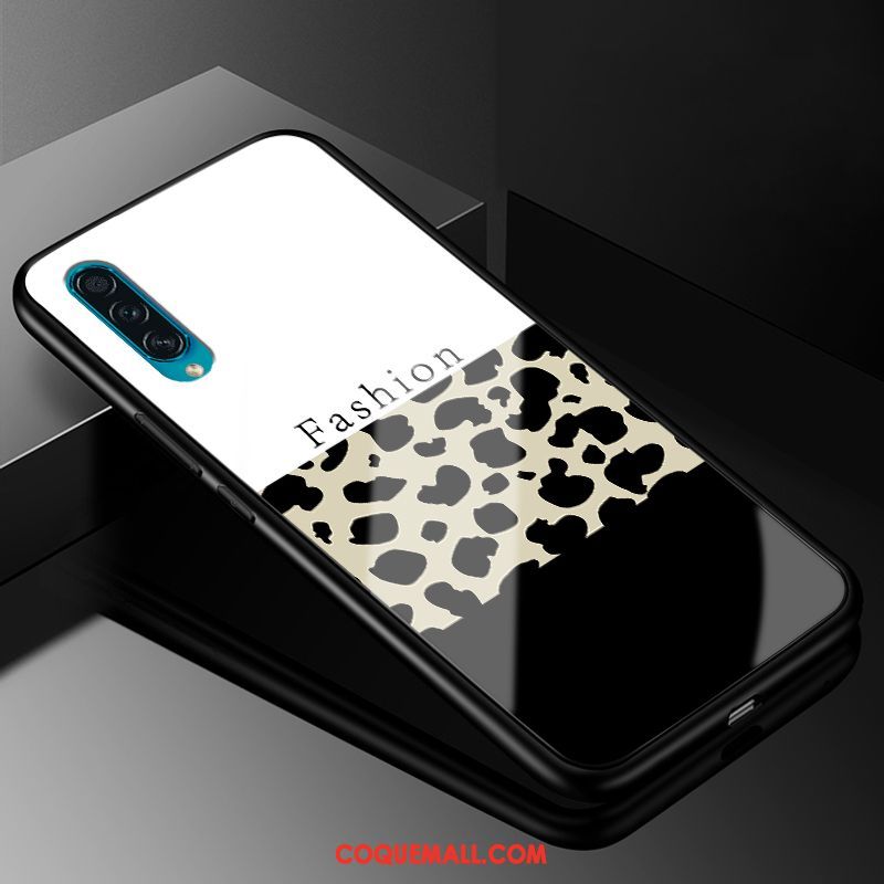 Étui Samsung Galaxy A30s Tout Compris Dessin Animé Léopard, Coque Samsung Galaxy A30s Incassable Verre