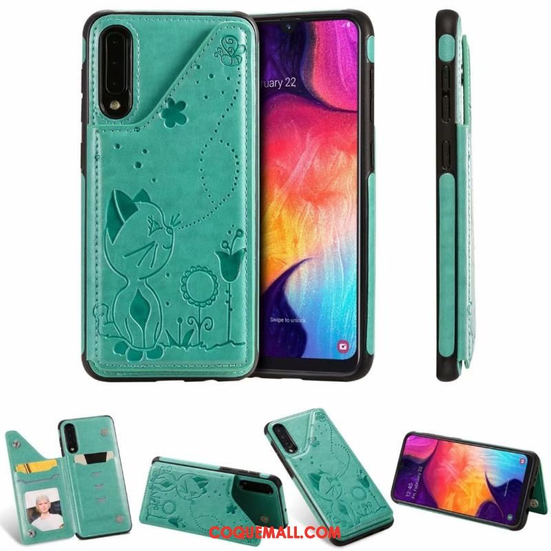 Étui Samsung Galaxy A30s Téléphone Portable Incassable Étoile, Coque Samsung Galaxy A30s En Cuir Bordure